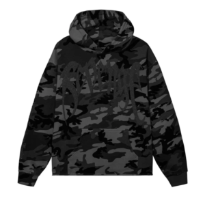 Revenge Xxxtentacion Black Camo 3M hoodie front view with camouflage design
