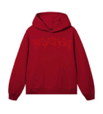 Xxxtentacion Hoodie Revenge Lightning Hearbreak Red front view with lightning graphic