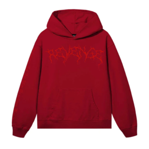Xxxtentacion Hoodie Revenge Lightning Hearbreak Red front view with lightning graphic