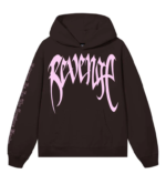 Revenge Xxxtentacion Hoodie Brown Pink front view premium streetwear hoodie