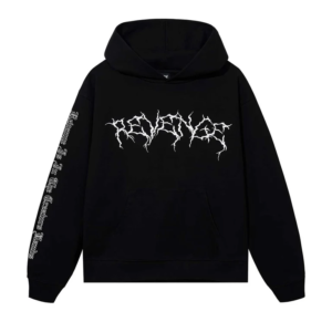 XXXTentacion Hoodie Revenge Lightning Black front view streetwear hoodie