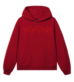 XXXTentacion Hoodie Revenge Lightning Heartbreak Red front view streetwear hoodie