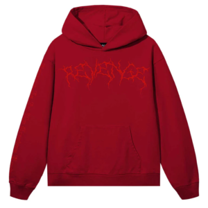 XXXTentacion Hoodie Revenge Lightning Heartbreak Red front view streetwear hoodie
