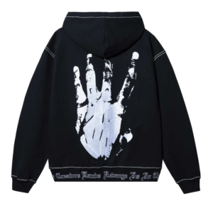 Revenge Xxxtentacion Contrast Zip Up Hoodie Black back view graphic hoodie