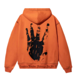 Revenge Xxxtentacion Contrast Zip Up Hoodie Orange back view graphic hoodie