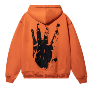 Revenge Xxxtentacion Contrast Zip Up Hoodie Orange back view graphic hoodie