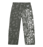 Revenge Graffiti Distressed Boro Denim Pant Grey front view