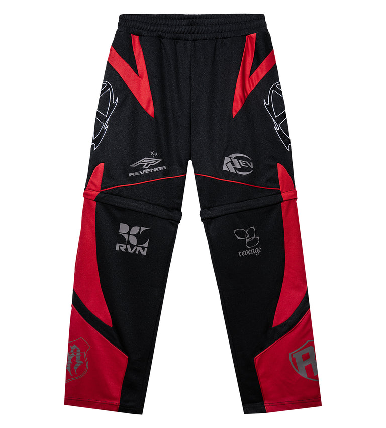 Revenge Racer Patch Convertible Pant Black/Red Front Revenge Racer Patch Convertible Pant Black/Red front view