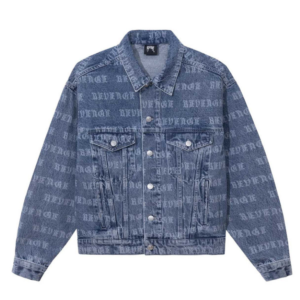 Revenge All Over Denim Jacket Indigo front view