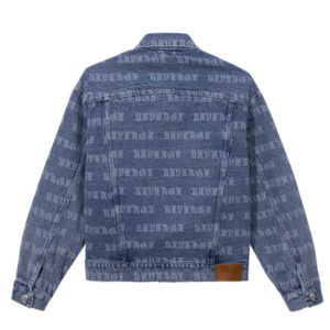 Revenge All Over Denim Jacket Indigo back view