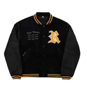 Revenge Rottweiler Varsity Jacket Black front view