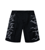 Lightning Work Shorts Black/White front view