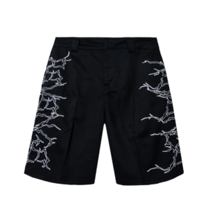 Lightning Work Shorts Black/White front view