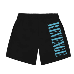 Revenge Nirvana Shorts Black/Blue front view
