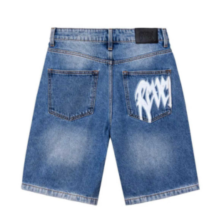 Revenge Thorn Denim Shorts Indigo back view
