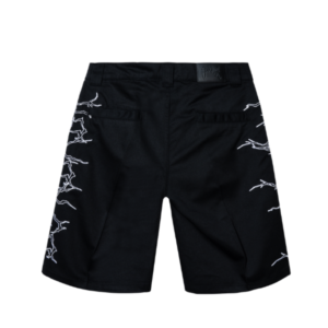 Lightning Work Shorts Black/White back view