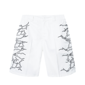 Lightning Work Shorts White/Black front view