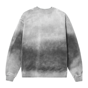 Revenge Distressed Washed Embroidered Crewneck Charcoal back view