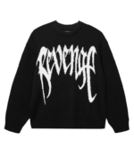 Revenge Arch Logo Knit Sweater Black/White front view