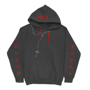 Revenge Hoodie Mcr front view black graphic hoodie