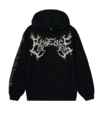 Revenge Clothing Hoodie Black front view with classic fit and adjustable hood