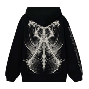 Revenge Clothing Hoodie Black back view with signature graphic design