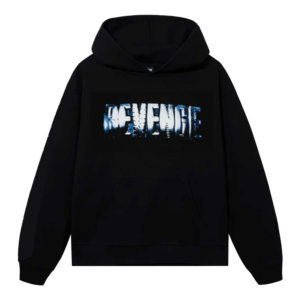 Revenge Black Hoodie front view with classic streetwear design
