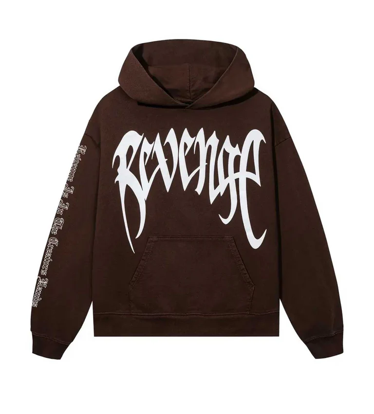 Revenge X Hoodie Front View Revenge X Hoodie front view with hood and long sleeves