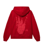 Red Revenge Hoodie back view showing the rear design