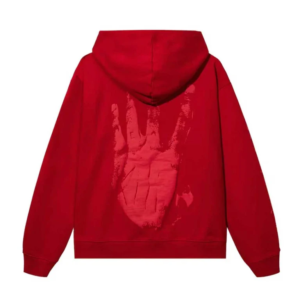 Red Revenge Hoodie back view showing the rear design