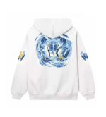 Revenge Hoodie White back view with graphic print