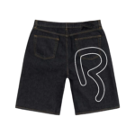 Revenge Handmade Raw Denim Shorts back view