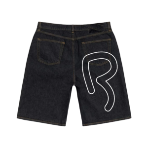 Revenge Handmade Raw Denim Shorts back view