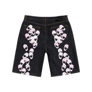 Revenge Sakura Handmade Raw Denim Shorts back view