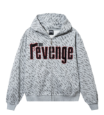 Revenge Embroidered Zip Heather Grey front view