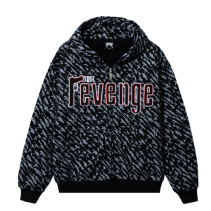 Revenge Soprano Embroidered Zip Black Hoodie front view